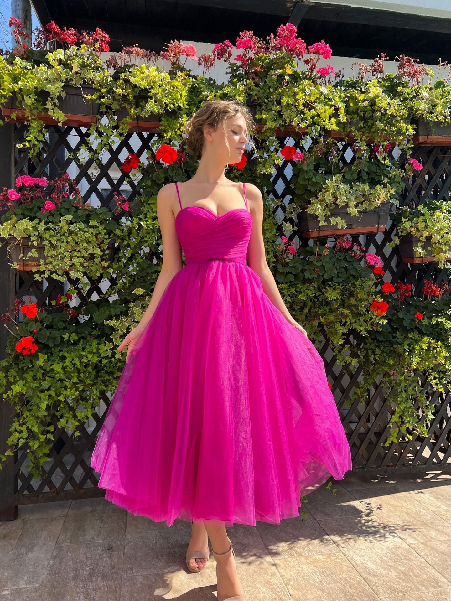 Vestido tiras tul