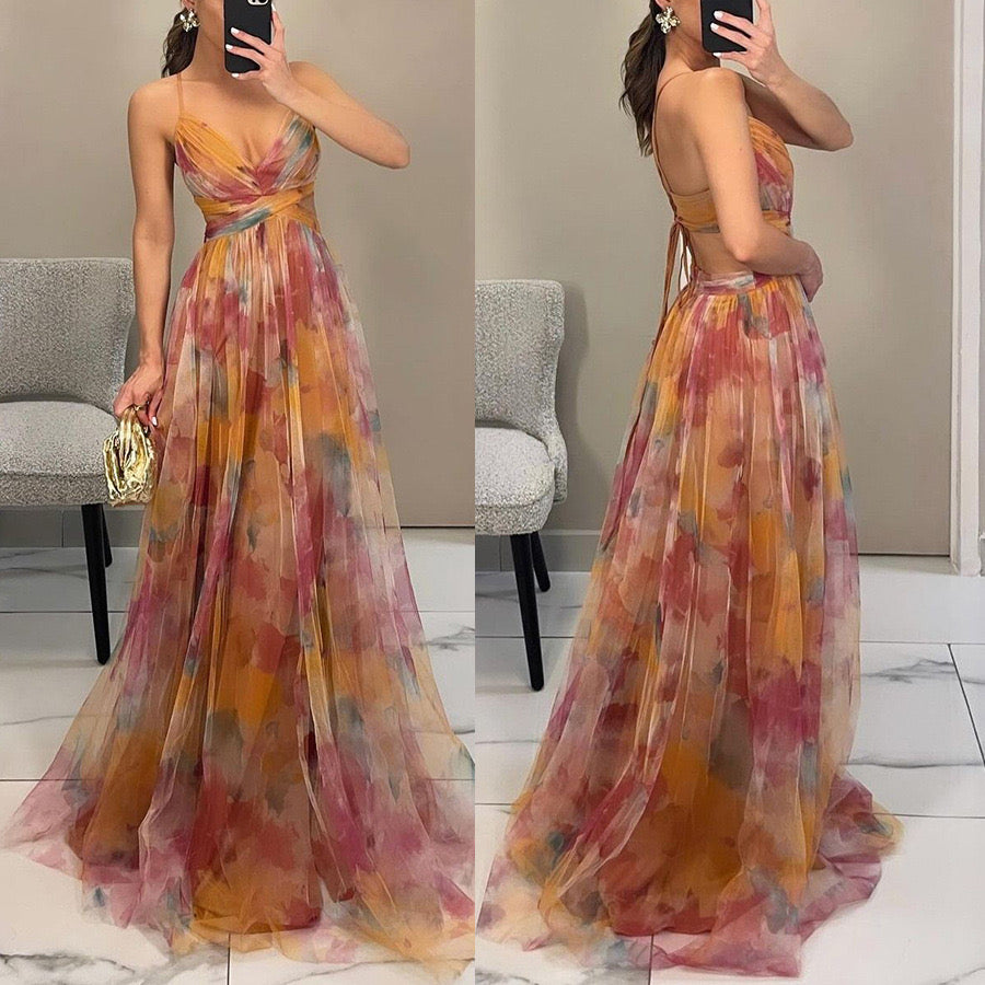Vestido tiras estampado