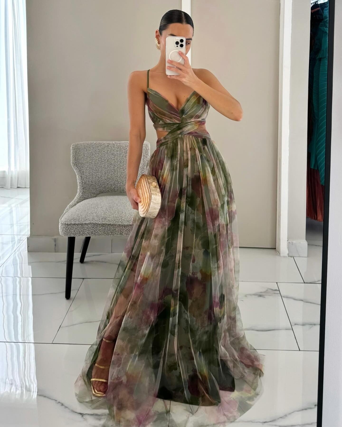 Vestido tiras estampado