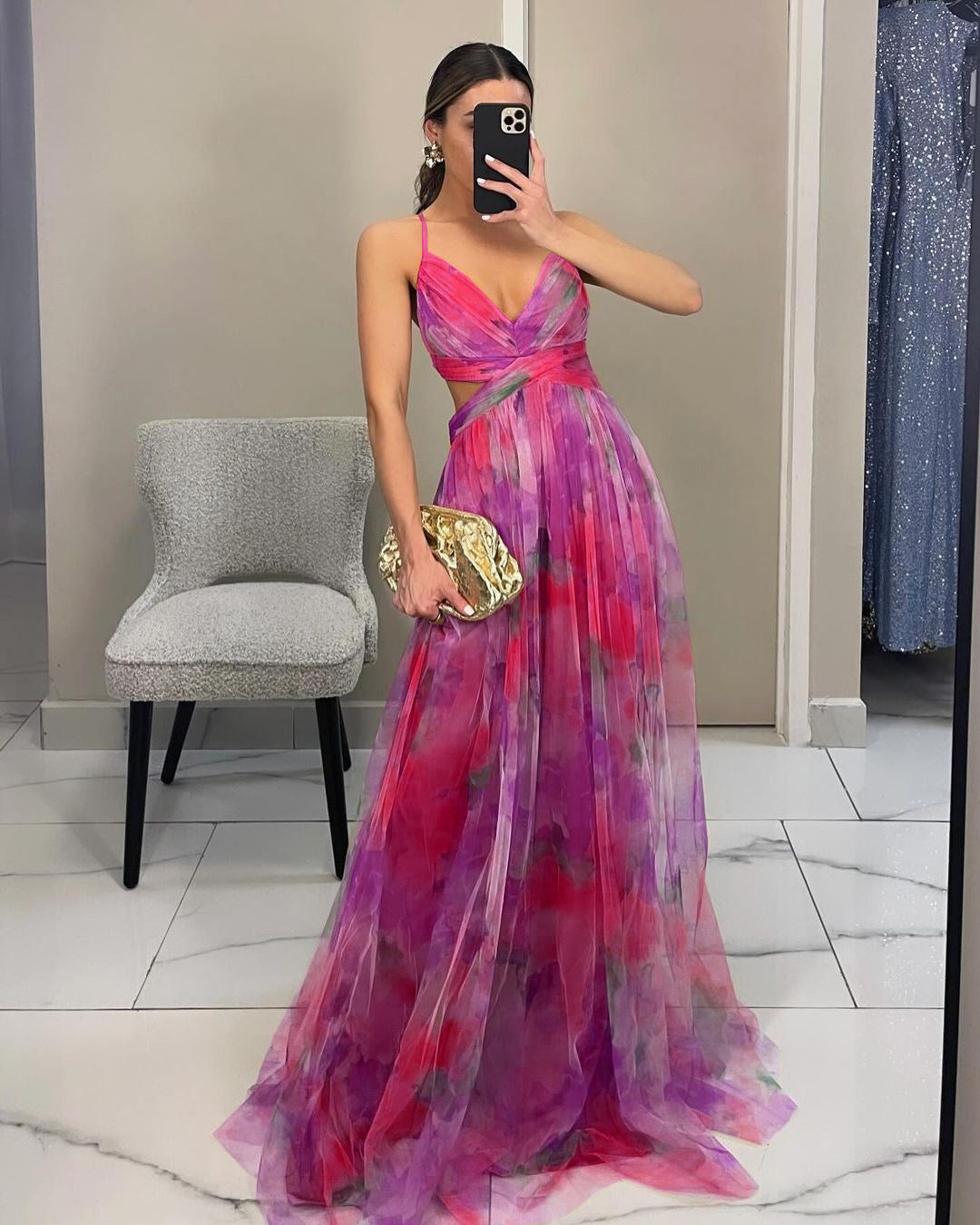 Vestido tiras estampado
