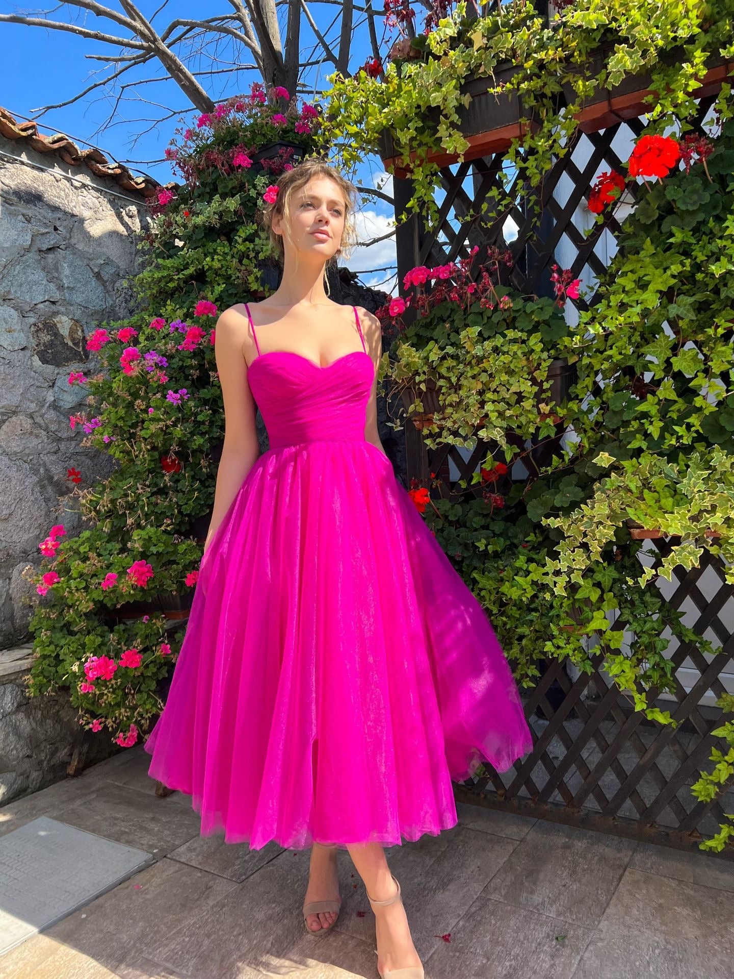 Vestido tiras tul