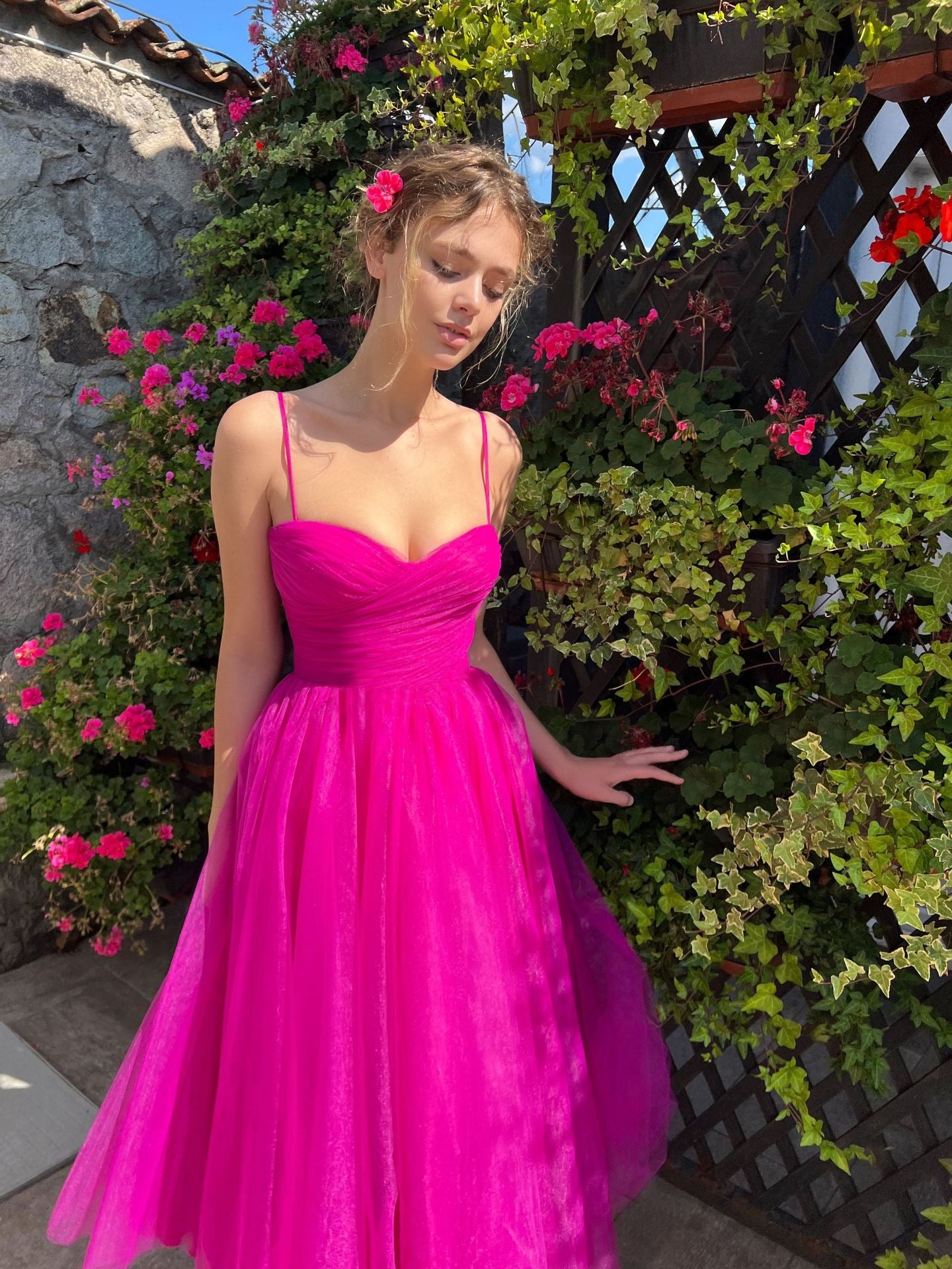Vestido tiras tul
