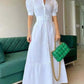 Vestido largo con cinto manga corta