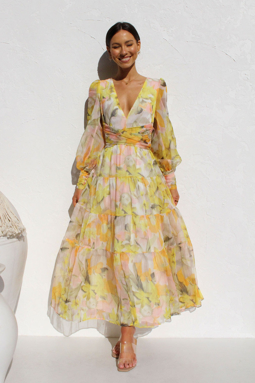 Vestido Amarillo flores